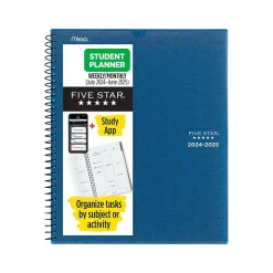 Academic Planners|Five Star 2024-2025 8.5" x 11" Academic Weekly & Monthly Customizable Planner, Poly Cover, Assorted Colors (CAW651-00-25)
