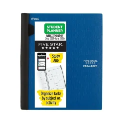 Academic Planners|Five Star 2024-2025 Advance 8.5" x 11" Academic Weekly & Monthly Planner, Poly Cover, Assorted Colors (CAW659-00-25)