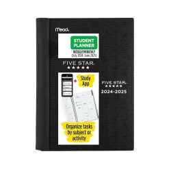 Academic Planners|Five Star 2024-2025 Advance 5.5" x 8.5" Academic Weekly & Monthly Planner, Poly Cover, Assorted Colors (CAW459-00-25)