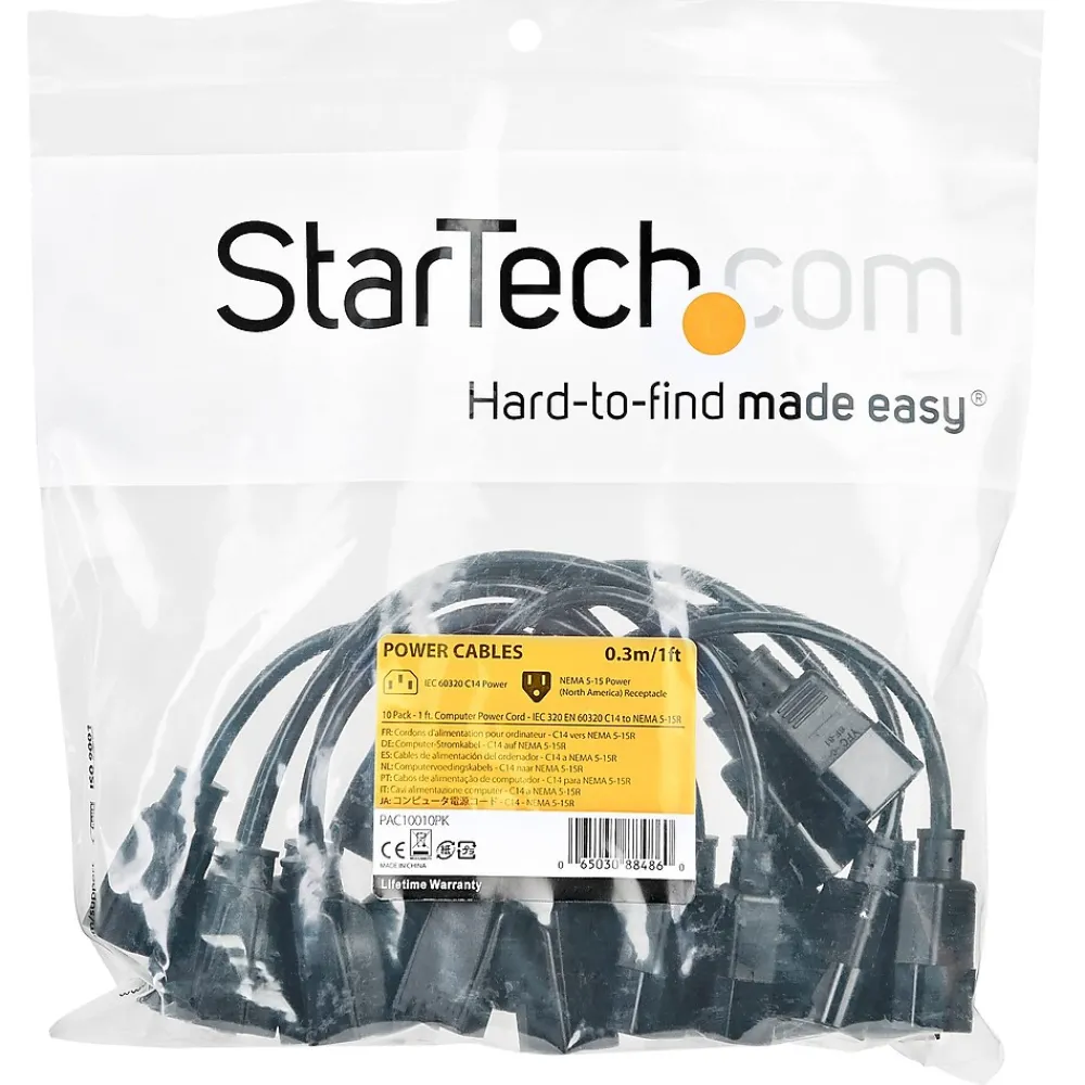 1 ft. Computer Power Cord - 10-Pack<StarTech Best