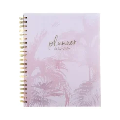 Academic Planners|Gartner Studios 2024-2025 Pink Palm Tree 9.13" x 11.3" Academic Weekly & Monthly Planner, Plastic Cover, Pink (175671)