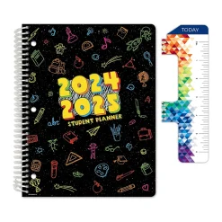 Academic Planners|Global Printed Products 2024-2025 Chalkboard Doodles 8.5" x 11" Academic Weekly & Monthly Student Planner, Paper Cover