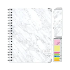 Academic Planners|Global Printed Products 2024-2025 Marble 8.5" x 11" Academic Weekly & Monthly Planner, Paper Cover, Gray/White
