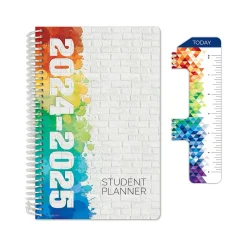 Academic Planners|Global Printed Products 2024-2025 White Brick 5.5" x 8.5" Weekly & Monthly Student Planner, Paper Cover (SC24-SM-5585-S)