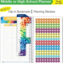 Academic Planners|Global Printed Products 2024-2025 5.5" x 8.5" Academic Year Planner, Paper Cover, Multicolor (AY24SM558505-CP)