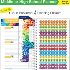Academic Planners|Global Printed Products 2024-2025 5.5" x 8.5" Academic Year Planner, Paper Cover, Multicolor (AY24SB558505-CP)