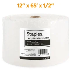 Discount Staples 1/2" Heavy Duty Bubble Roll, 12" x 65' (4069422)