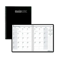 Academic Planners|House of Doolittle 2024-2025 8.5" x 11" Academic Monthly Planner, Leatherette Cover, Black (26302-25)