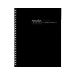 Academic Planners|House of Doolittle 2024-2025 7" x 9" Academic Weekly & Monthly Planner, Leatherette Cover, Black (295532-25)