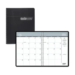 Academic Planners|House of Doolittle 2024-2025 8.5" x 11" Academic Monthly Planner, Leatherette Cover, Black (26502-25)