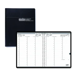 Academic Planners|House of Doolittle 2024-2025 8.5" x 11" Academic Weekly Appointment Book, Leatherette Cover, Black (257202-25)