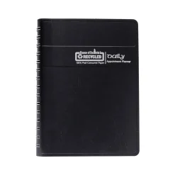 2025 Planners|House of Doolittle 2025 5" x 8" Daily Appointment Book, Faux Leather Cover, Black (28802-25)
