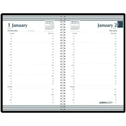 2025 Planners|House of Doolittle 2025 5" x 8" Daily Appointment Book, Faux Leather Cover, Black (28802-25)