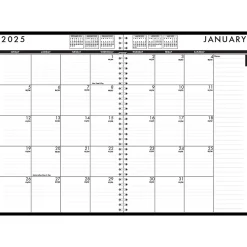 2025 Planners|House of Doolittle 2025 7" x 10" Daily & Monthly Planner, Faux Leather Cover, Black (289632-25)