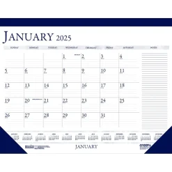 2025 Calendars|House of Doolittle 2025 18.5" x 13" Monthly Desk Pad Calendar, White/Blue (1646-25)