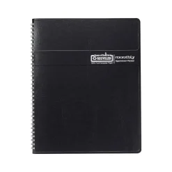 2025 Planners|House of Doolittle 2025 8.5" x 11" Monthly Planner, Faux Leather Cover, Black (26202-25)