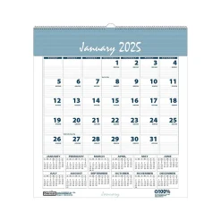 2025 Calendars|House of Doolittle 2025 Bar Harbor 6" x 7" Monthly Wall Calendar, White/Blue (330-25)