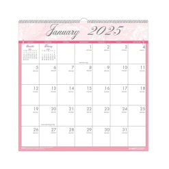 2025 Calendars|House of Doolittle 2025 Breast Cancer Awareness 12" x 12" Monthly Wall Calendar, Pink/Gray (3671-25)