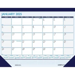 2025 Calendars|House of Doolittle 2025 Contempo 22" x 17" Monthly Desk Pad Calendar, Blue/White (151-25)