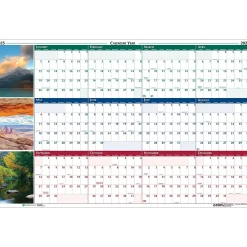 2025 Calendars|House of Doolittle 2025 Earthscapes 24" x 37" Yearly Dry Erase Wall Calendar, Reversible (393-25)