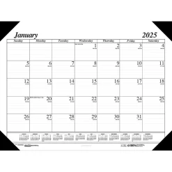 2025 Calendars|House of Doolittle 2025 Economy 22" x 17" Monthly Desk Pad Calendar, White/Black (12402-25)