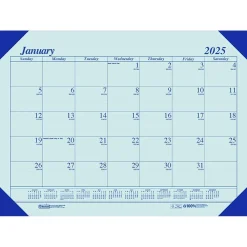2025 Calendars|House of Doolittle 2025 Ecotones 22" x 17" Monthly Desk Pad Calendar, Blue (12440-25)