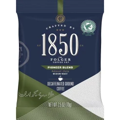 1850 Pioneer Blend Decaf Ground Coffee, Medium Roast, 2.5 oz. Fraction Pack, 24/Carton (2550021513)