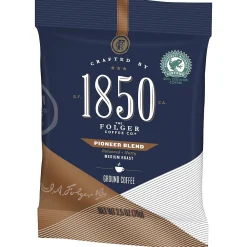 1850 Pioneer Blend Ground Coffee, Medium Roast, 2.5 oz. Fraction Pack, 24/Carton (SMU21511)
