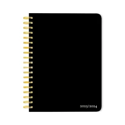 Academic Planners|Plato 2024 6" x 7.75" Academic & Calendar Weekly Planner, Paperboard Cover, Black (9781975457396)