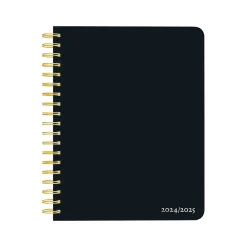 Academic Planners|Plato 2024-2025 6" x 7.75" Academic & Calendar Weekly Planner, Paperboard Cover, Solid Black (9781975480349)