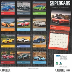 2025 Calendars|Plato 2025 Supercars 12" x 12" Monthly Wall Calendar (9781975480776)