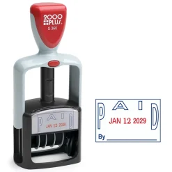 Stamps & Stamp Pads|2000 Plus 2-Color Paid Dater, Blue and Red Ink (011033)