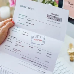 Stamps & Stamp Pads|2000 Plus 2-Color Paid Dater, Blue and Red Ink (011033)