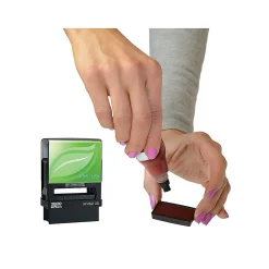 Stamps & Stamp Pads|2000 Plus Green Line Pre-Inked Stamp, ENTERED, Red Ink (098368)