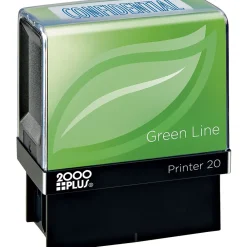 Stamps & Stamp Pads|2000 Plus Green Line Self-inking Stamp, "CONFIDENTIAL", Blue Ink (098374)