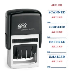Stamps & Stamp Pads|2000 Plus 4-in-1 Date Stamp, Blue and Red Ink (011098)