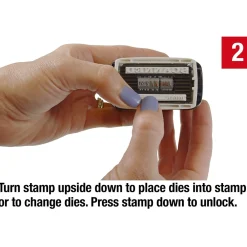 Stamps & Stamp Pads|2000 Plus 4-in-1 Date Stamp, Scanned, Completed, Entered, Emailed, Blue and Red Ink (011098)