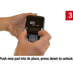 Stamps & Stamp Pads|2000 Plus 4-in-1 Date Stamp, Scanned, Completed, Entered, Emailed, Blue and Red Ink (011098)