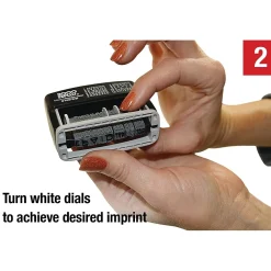 Stamps & Stamp Pads|2000 Plus Micro Message Dater 12-in-1 Self-Inking Date and Message Stamp, Black Ink (011090)