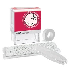 Stamps & Stamp Pads|2000 Plus ® MINE stamp "Textile & Possession" Customizable Stamp Kit, Black Ink (039605)