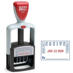 Stamps & Stamp Pads|2000 Plus S-360 Self-Inking RECEIVED Rectangle Stamp, Blue/Red Ink (011034)