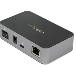 StarTech 3 Port USB C 3.1 Gen 2 Hub with Ethernet Adapter - 10Gbps USB Type C to 2x USB-A 1x USB-C - Powered Hub w/ Fast Charging
