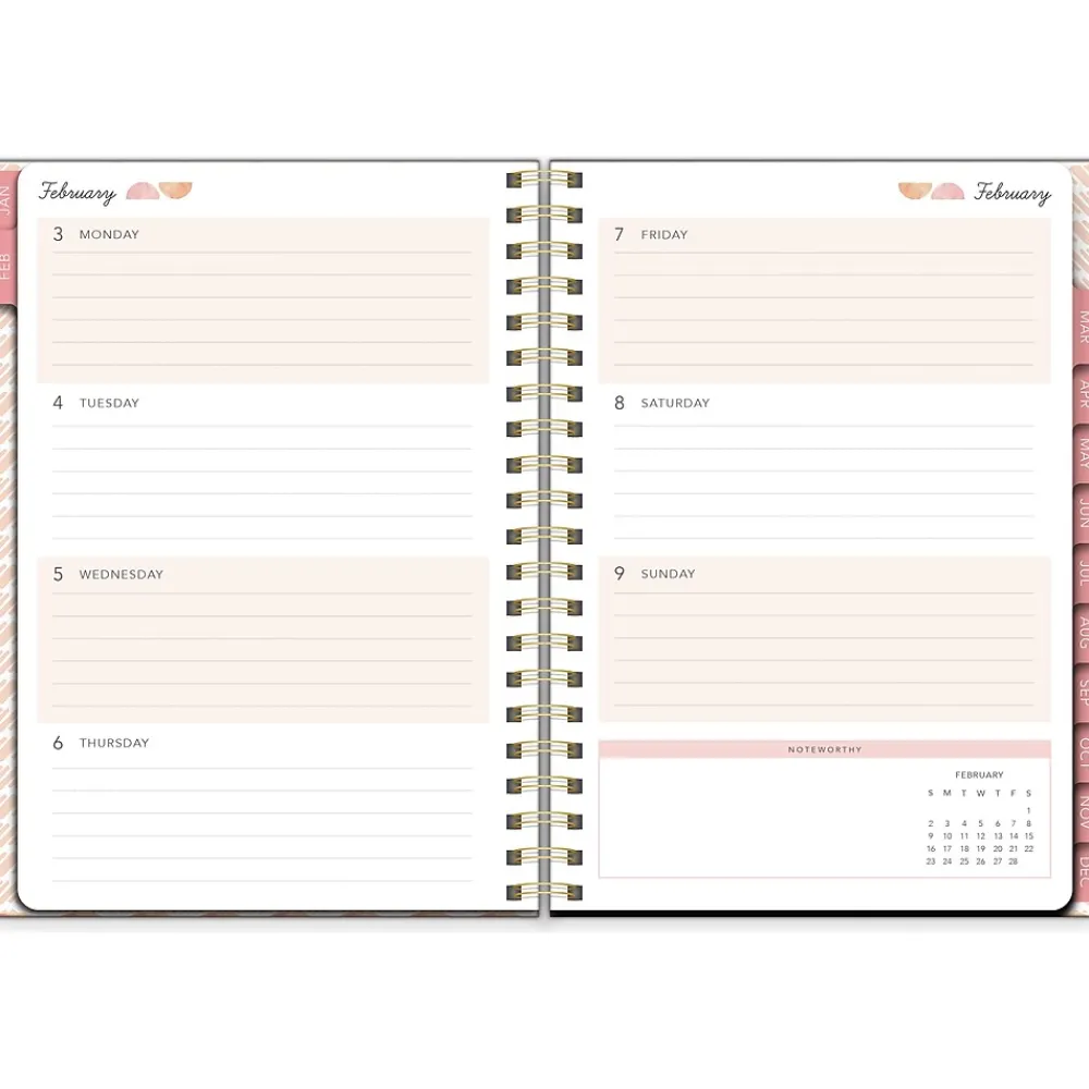 2025 Planners|Southworth 2025 Watercolor Sunset 7" x 9.25" Weekly & Monthly Planner, Hardcover, Multicolor (91087)