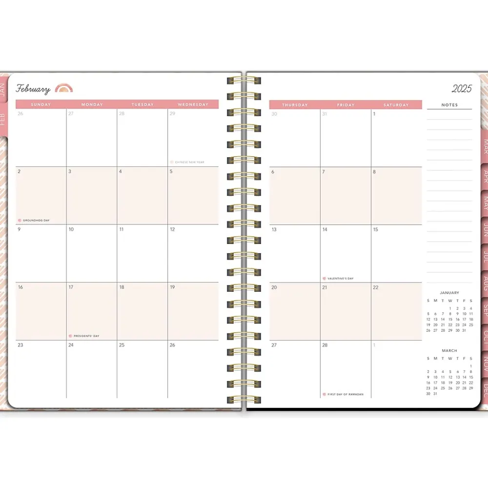 2025 Planners|Southworth 2025 Watercolor Sunset 7" x 9.25" Weekly & Monthly Planner, Hardcover, Multicolor (91087)