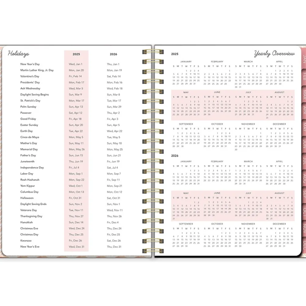 2025 Planners|Southworth 2025 Watercolor Sunset 7" x 9.25" Weekly & Monthly Planner, Hardcover, Multicolor (91087)