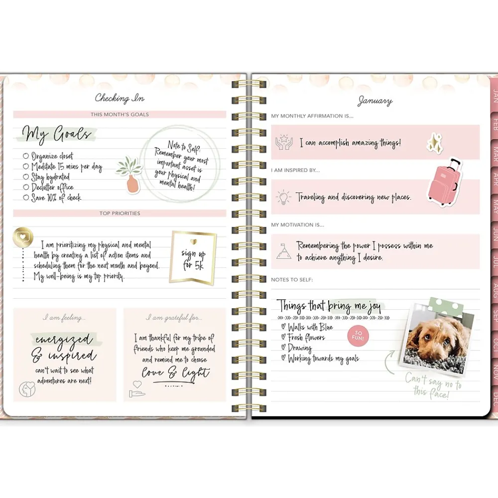 2025 Planners|Southworth 2025 Watercolor Sunset 7" x 9.25" Weekly & Monthly Planner, Hardcover, Multicolor (91087)