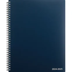 Academic Planners|Staples 2024-2025 8" x 11" Academic Weekly & Monthly Appointment Book, Plastic Cover, Navy (ST60358-23)