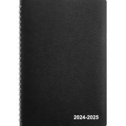 Academic Planners|Staples 2024-2025 5" x 8" Academic Weekly & Monthly Planner, Faux Leather Cover, Black (ST23570-23)