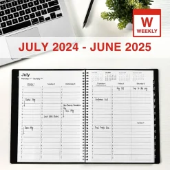 2025 Planners|Staples 2024-2025 8" x 11" Academic Weekly & Monthly Appointment Book, Faux Leather Cover, Black (ST60363-23)