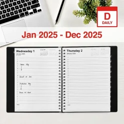 2025 Planners|Staples 2025 8" x 11" Daily Appointment Book, Black (ST58453-25)